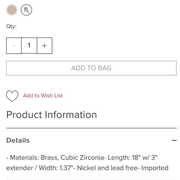 NWT Francesca’s Collection Scorpio Zodiac Etched Coin Cubic Zirconia Necklace - Picture 3 of 3